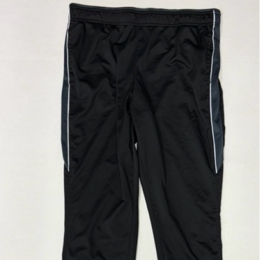 🖤 Athletic Works Black Jogger Pants White Trim Elastic Waist Activewear